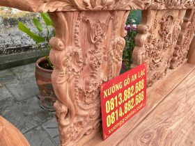 Bo ban ghe minh quoc voi duc tay go huong da 6