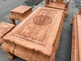 bàn trà gỗ hương đá bộ minh quốc voi