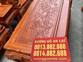 Bộ rồng khuỳnh nghê đỉnh gỗ hương đá