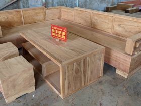 sofa gỗ gõ đỏ mẫu chữ L nguyên mộc