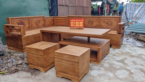 sofa gỗ gõ đỏ