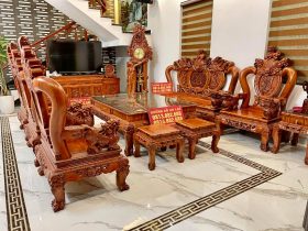 Combo nội thất phòng khách VIP gỗ hương đá