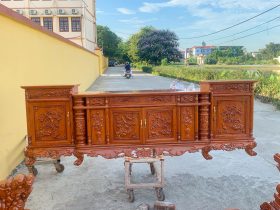 kệ tivi cột nho con sóc gỗ hương đá