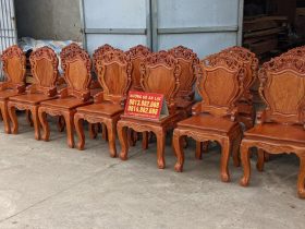 Mẫu ghế ăn gỗ hương đá đục hoa lá tây mặt ván tràn bo cong 11 Mau ghe an go huong da duc hoa la tay mat van tran bo cong 4