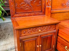 Bàn giao giường phu thê viên mãn gỗ gõ đỏ 1m8x2m 20 Mẫu giường phu thê viên mãn gỗ gõ đỏ 1m8x2m