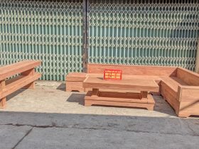 Combo sofa góc và kệ ti vi đóng hộp gỗ hương đá 100%