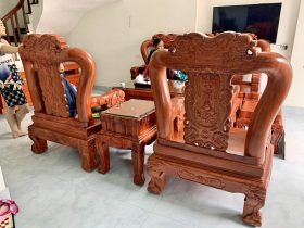 ghế đơn bộ minh quốc voi gỗ hương đá
