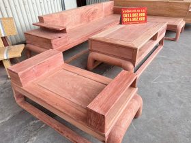 sofa góc gỗ hương đá mẫu chân đùi gà