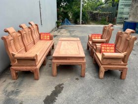 Âu á cuốn thư vách trơn chọn vân tay 12 chân 10 gỗ hương đá