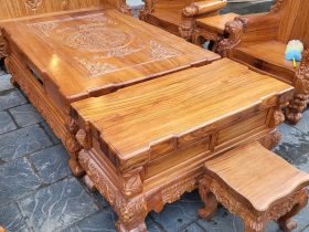 bàn ghế hoàng gia gõ gõ đỏ