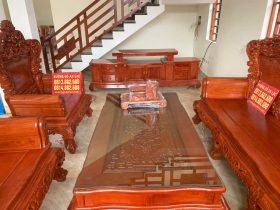 bàn trà bộ hoàng gia gỗ hương đá