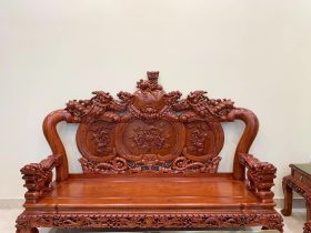đoản dài bộ nghê bảo đỉnh gỗ hương đá