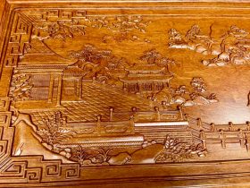 bàn ghế minh quốc đục tranh sơn thủy