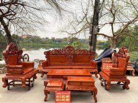 Hoàng gia luois chân 12 tay đặc nguyên khối Gỗ hương đá