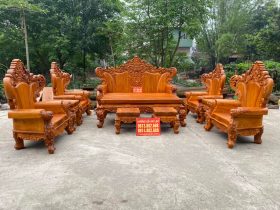 Hoàng gia nguyên khối 100% gỗ gõ đỏ pachy bộ 10 món