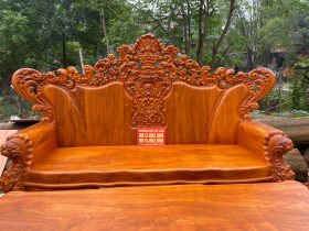 Bộ Hoàng gia nguyên khối 100% gỗ gõ đỏ