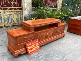Kệ tivi sofa trơn 2m4 gỗ hương đá (chú Thịnh, Hà Nội) 13 kệ tivi gỗ hương đá cao cấp