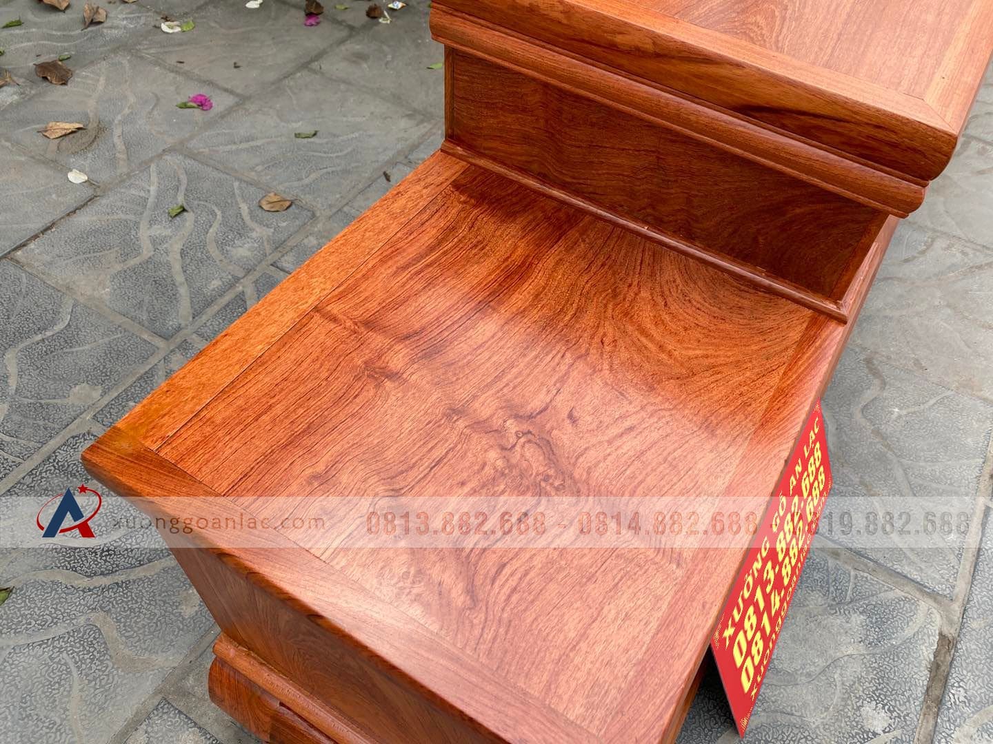 Kệ tivi sofa trơn 2m4 gỗ hương đá (chú Thịnh, Hà Nội) 8 kệ tivi gỗ hương đá