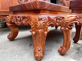 bàn ghế hoàng gia nguyên khối gỗ hương đá