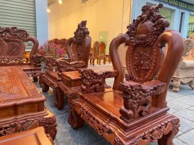 ghế nghê bảo đỉnh gỗ hương đá