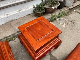 đôn ngồi bộ tần thủy hoàng gỗ hương đá