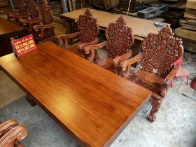 2 bộ bàn ăn nguyên khối 6 ghế hoàng gia vip gỗ hương đá (Anh Tuệ, Hà Tĩnh) 40 2 bo ban an nguyen khoi go Huong Da va ghe Hoang Gia 13