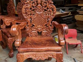 2 bộ bàn ăn nguyên khối 6 ghế hoàng gia vip gỗ hương đá (Anh Tuệ, Hà Tĩnh) 42 ghế ăn louis hoàng gia vip gỗ hương đá