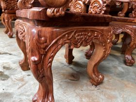 2 bộ bàn ăn nguyên khối 6 ghế hoàng gia vip gỗ hương đá (Anh Tuệ, Hà Tĩnh) 51 ghế ăn louis hoàng gia gỗ hương đá
