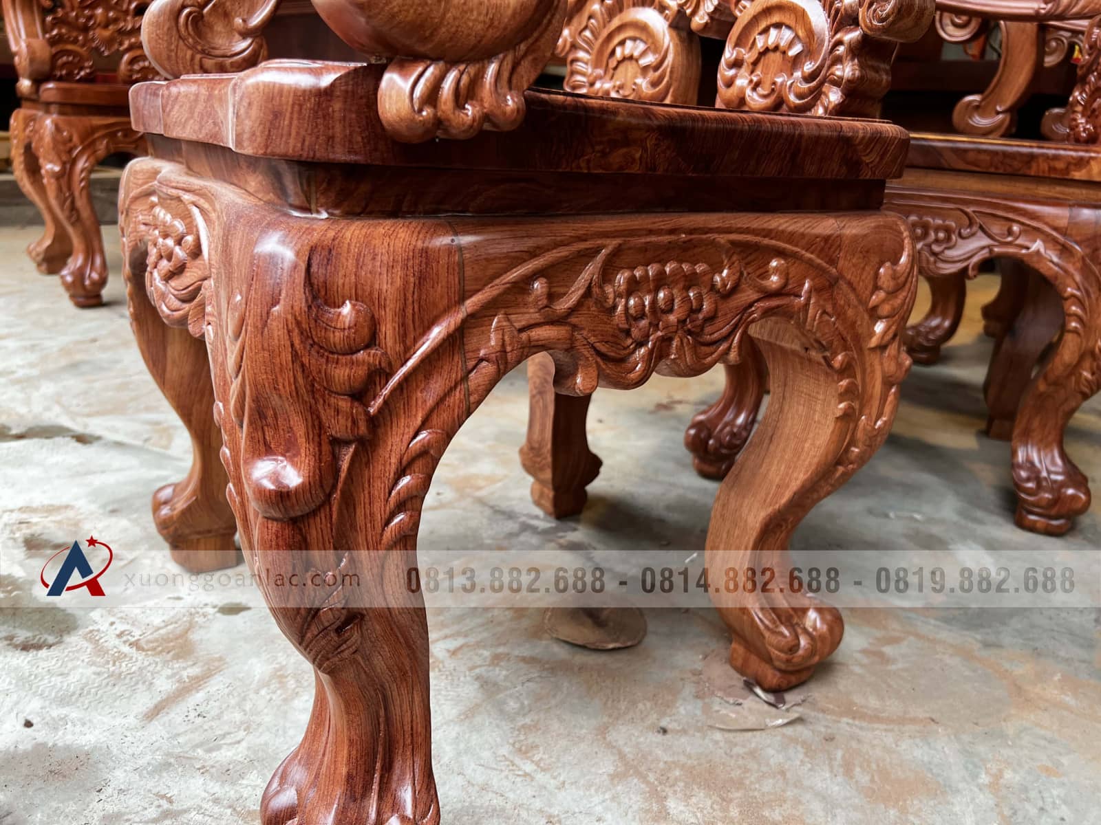 2 bộ bàn ăn nguyên khối 6 ghế hoàng gia vip gỗ hương đá (Anh Tuệ, Hà Tĩnh) 25 ghế ăn louis hoàng gia gỗ hương đá