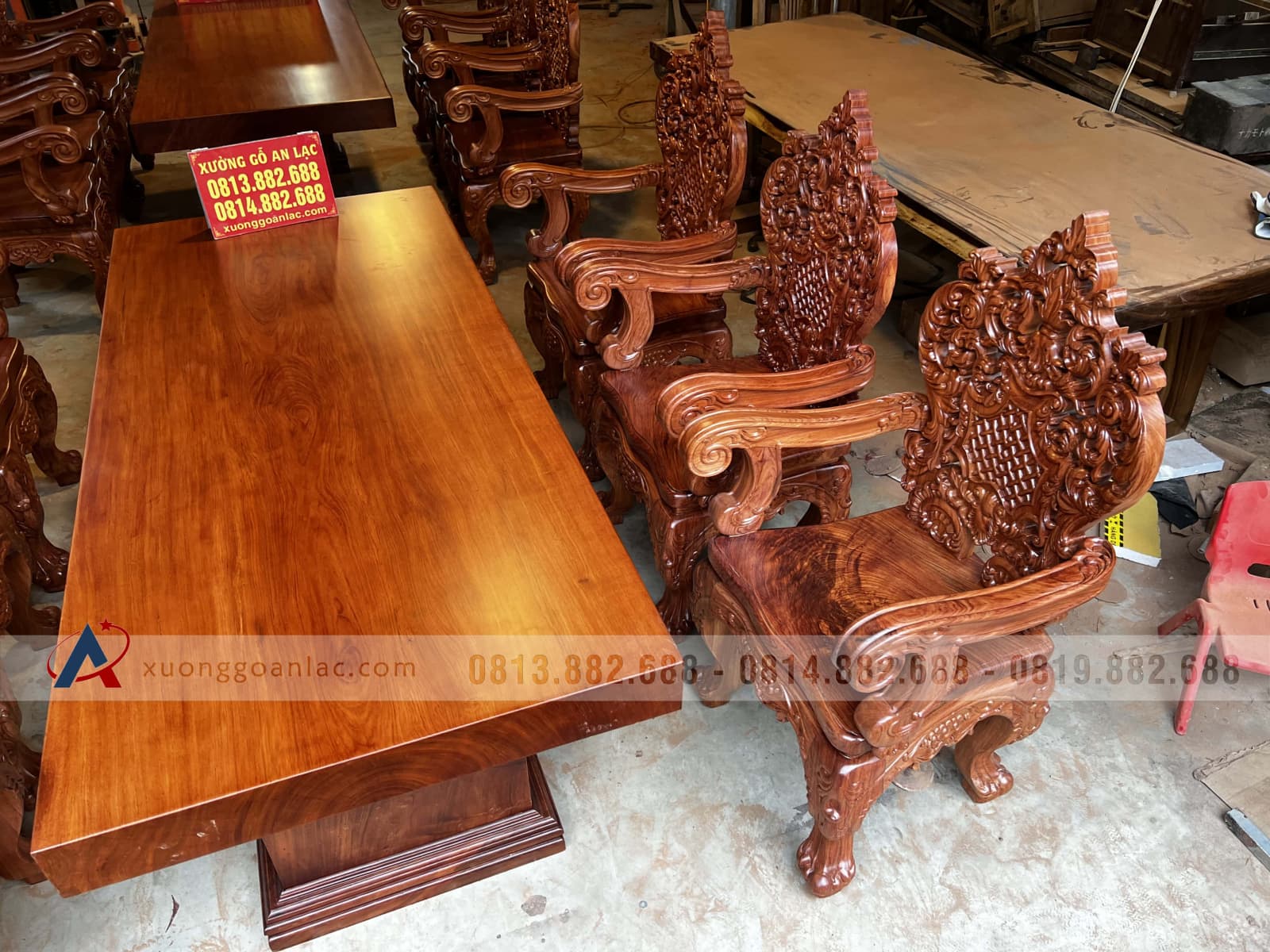 2 bộ bàn ăn nguyên khối 6 ghế hoàng gia vip gỗ hương đá (Anh Tuệ, Hà Tĩnh) 27 2 bộ bàn ăn nguyên khối 6 ghế hoàng gia vip gỗ hương đá (Anh Tuệ, Hà Tĩnh) - Ảnh 27