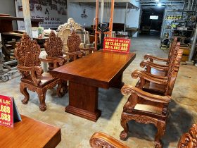 2 bộ bàn ăn nguyên khối 6 ghế hoàng gia vip gỗ hương đá (Anh Tuệ, Hà Tĩnh) 31 bộ bàn ăn louis hoàng gia