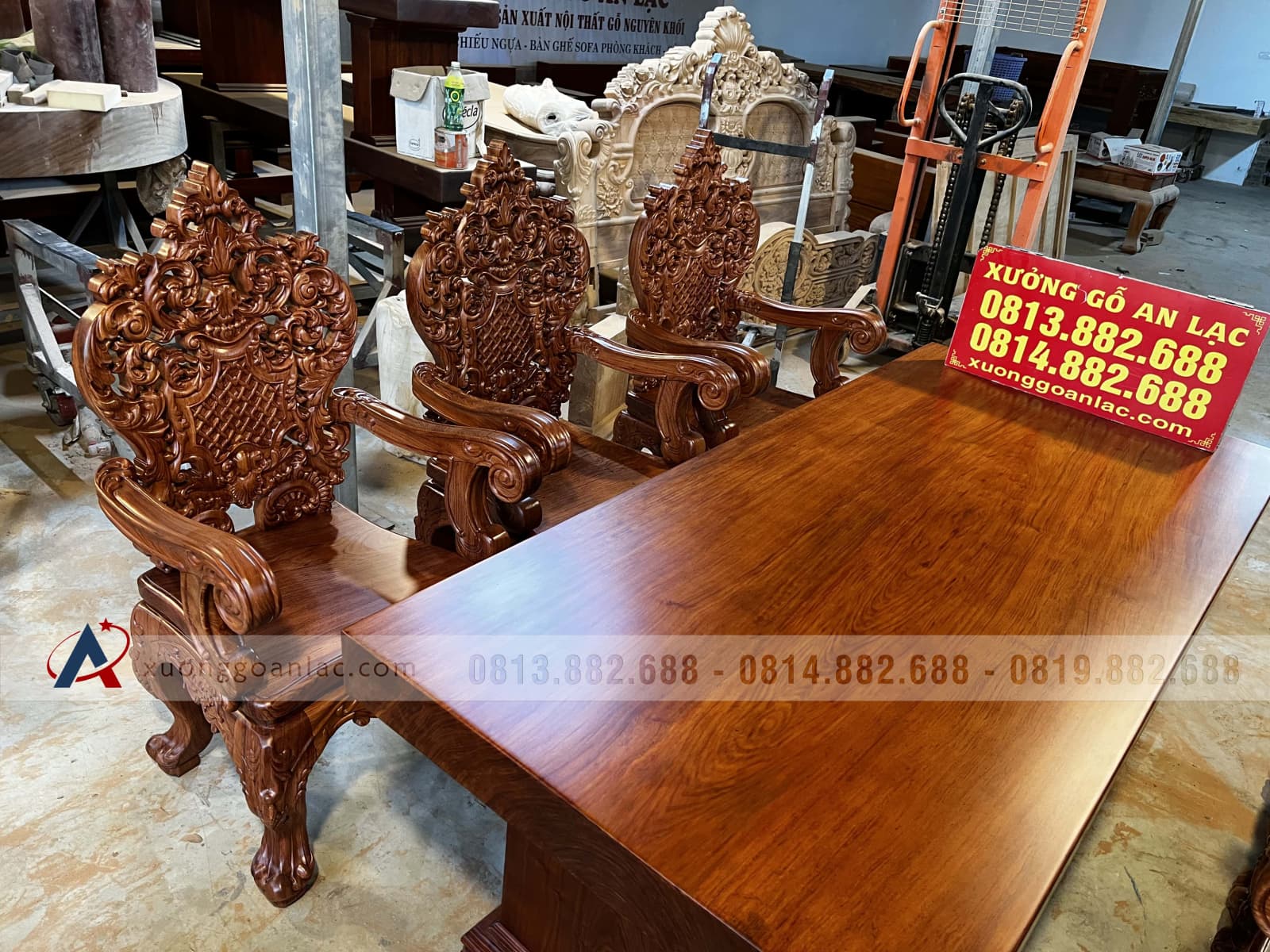 2 bộ bàn ăn nguyên khối 6 ghế hoàng gia vip gỗ hương đá (Anh Tuệ, Hà Tĩnh) 6 2 bộ bàn ăn nguyên khối 6 ghế hoàng gia vip gỗ hương đá (Anh Tuệ, Hà Tĩnh) - Ảnh 6