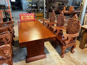2 bộ bàn ăn nguyên khối 6 ghế hoàng gia vip gỗ hương đá (Anh Tuệ, Hà Tĩnh) 33 2 bo ban an nguyen khoi go Huong Da va ghe Hoang Gia 6
