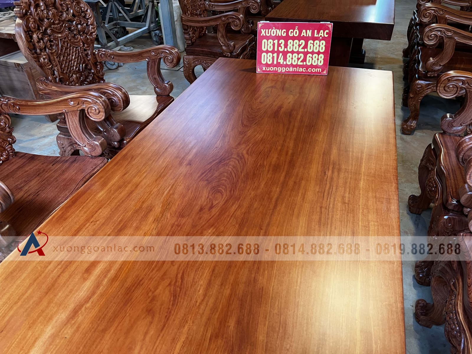 2 bộ bàn ăn nguyên khối 6 ghế hoàng gia vip gỗ hương đá (Anh Tuệ, Hà Tĩnh) 57 bộ bàn ăn 6 ghế gỗ hương đá