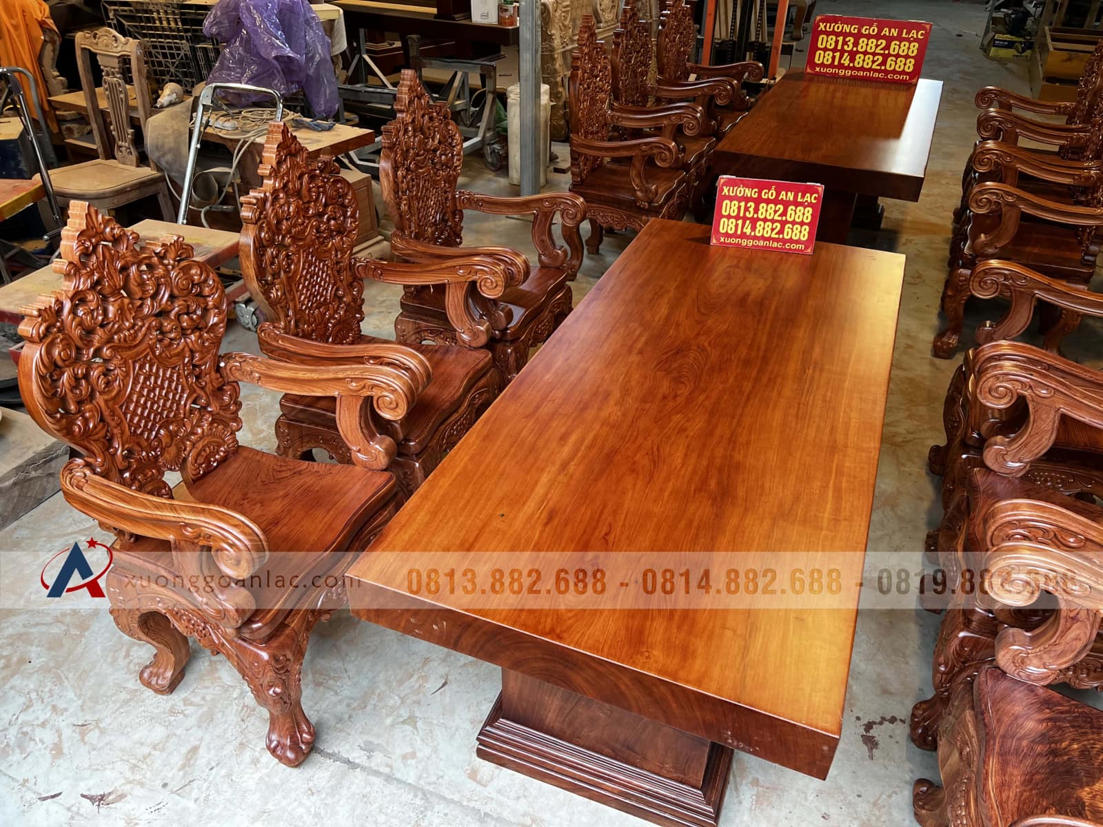 2 bộ bàn ăn nguyên khối 6 ghế hoàng gia vip gỗ hương đá (Anh Tuệ, Hà Tĩnh) 10 2 bộ bàn ăn nguyên khối 6 ghế hoàng gia vip gỗ hương đá (Anh Tuệ, Hà Tĩnh) - Ảnh 10