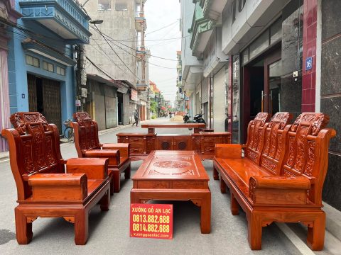 Bộ Âu á chương voi tay hộp và kệ vát 2m4 gỗ hương đá