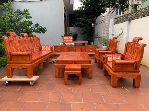 Bộ âu á gỗ hương đá cao cấp