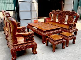 bộ bàn ghế minh quốc voi gỗ hương đá