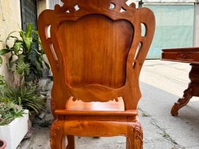 Bộ bàn ăn bầu dục 8 ghế louis gỗ gõ đỏ cao cấp (Chị Loan, Hà Nội) 13 ghế ăn louis hoa lá tây gỗ gõ đỏ cao cấp