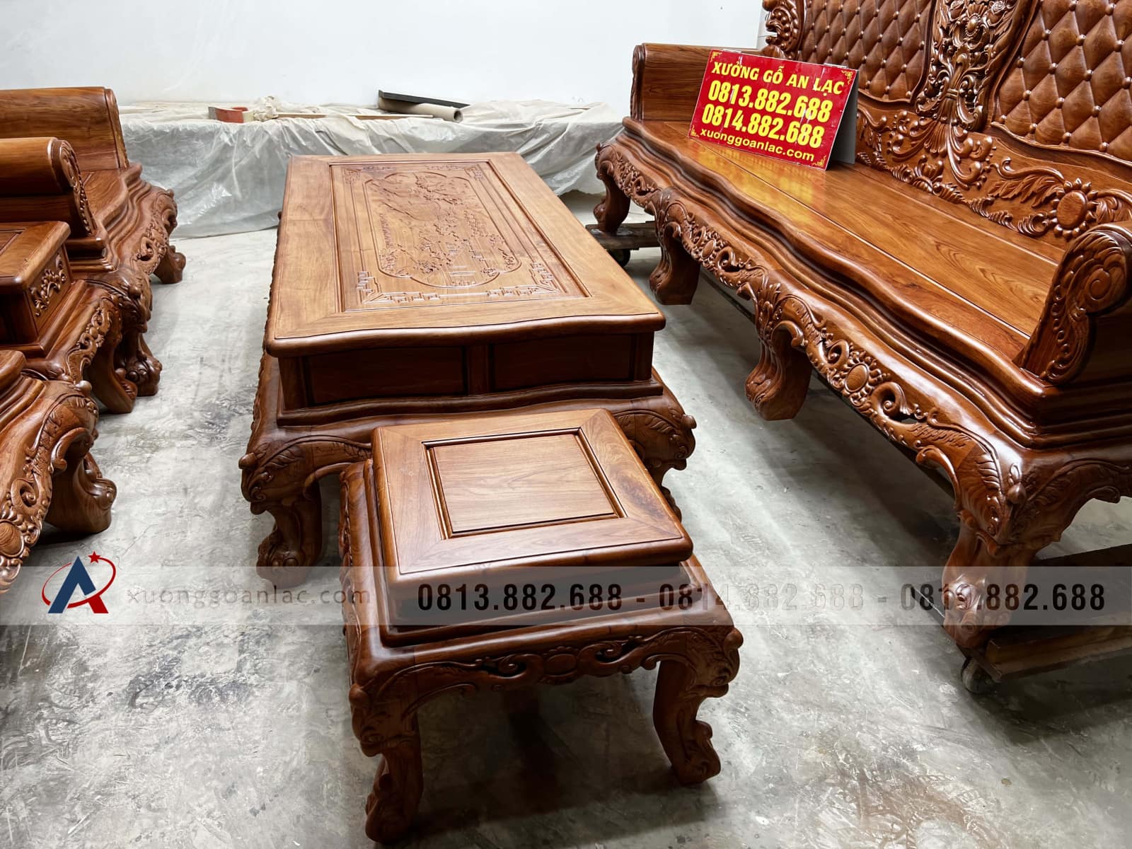 Bàn ghế hoàng gia vách trám khuôn 4 ván 2 gỗ hương đá (anh Đại, Vĩnh Phúc) 16 Bàn ghế hoàng gia vách trám khuôn 4 ván 2 gỗ hương đá (anh Đại, Vĩnh Phúc) - Ảnh 16