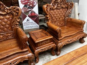 Bàn ghế hoàng gia vách trám khuôn 4 ván 2 gỗ hương đá (anh Đại, Vĩnh Phúc) 41 bàn ghế hoàng gia cao cấp đục vách trám gỗ hương đá