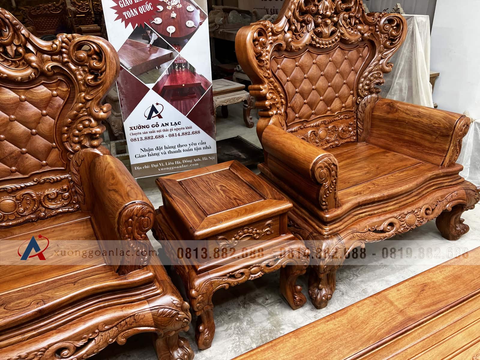 Bàn ghế hoàng gia vách trám khuôn 4 ván 2 gỗ hương đá (anh Đại, Vĩnh Phúc) 20 bàn ghế hoàng gia cao cấp đục vách trám gỗ hương đá