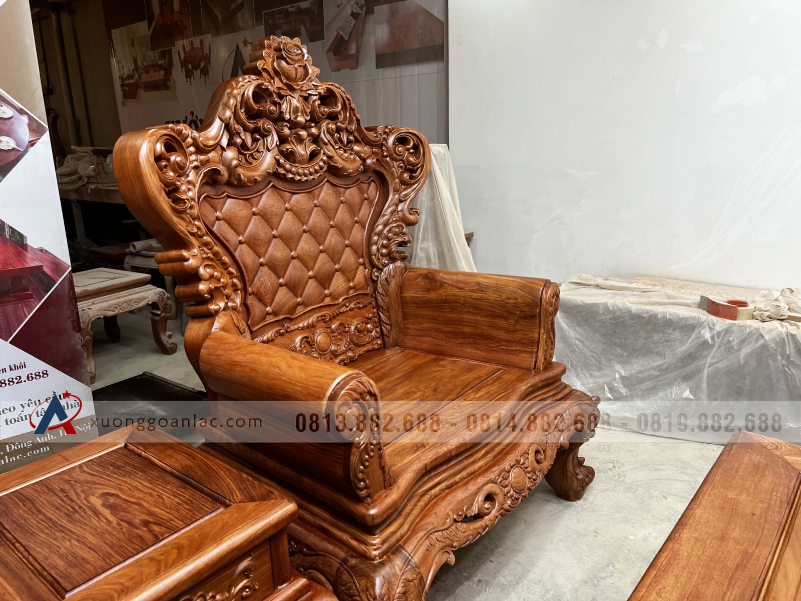Bàn ghế hoàng gia vách trám khuôn 4 ván 2 gỗ hương đá (anh Đại, Vĩnh Phúc) 21 Bàn ghế hoàng gia vách trám khuôn 4 ván 2 gỗ hương đá (anh Đại, Vĩnh Phúc) - Ảnh 21