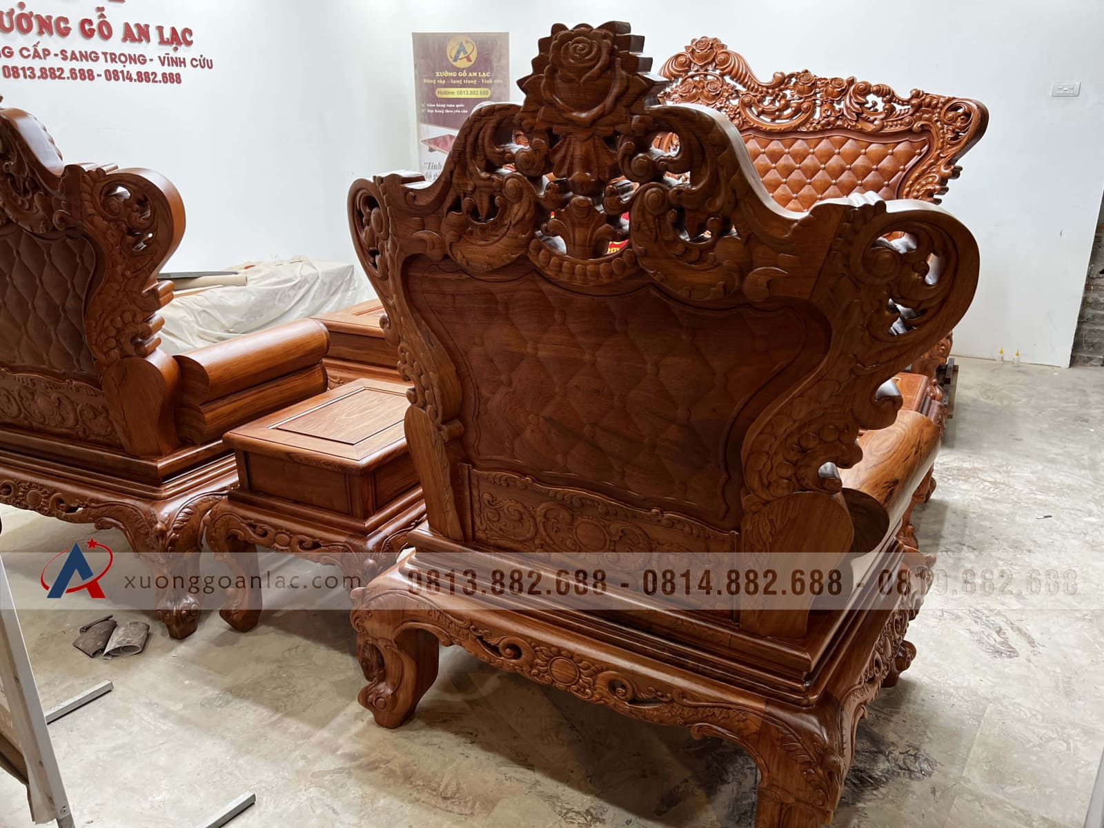 Bàn ghế hoàng gia vách trám khuôn 4 ván 2 gỗ hương đá (anh Đại, Vĩnh Phúc) 22 Bàn ghế hoàng gia vách trám khuôn 4 ván 2 gỗ hương đá (anh Đại, Vĩnh Phúc) - Ảnh 22