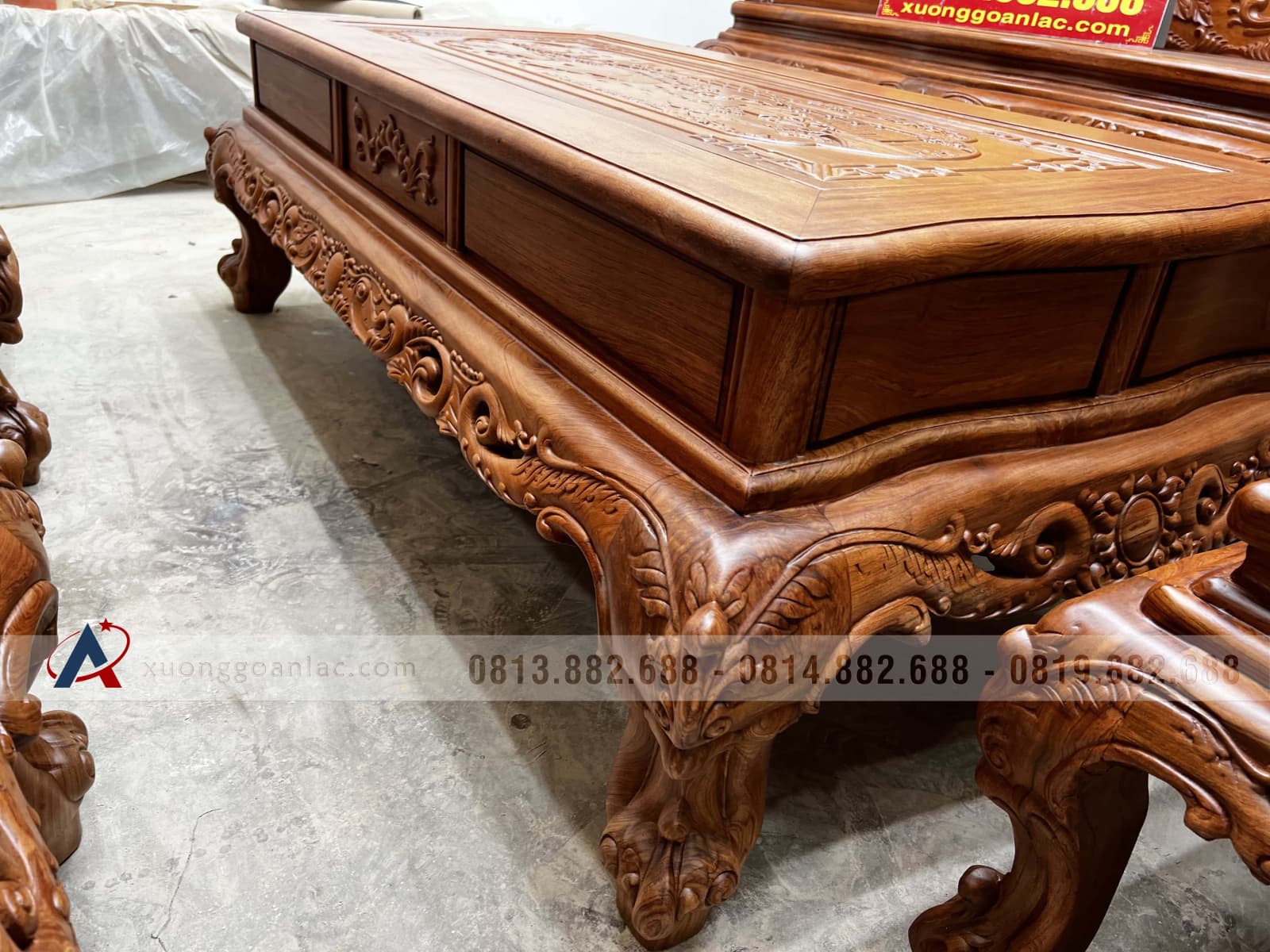 Bàn ghế hoàng gia vách trám khuôn 4 ván 2 gỗ hương đá (anh Đại, Vĩnh Phúc) 55 bàn ghế hoàng gia khuôn tranh gỗ hương đá