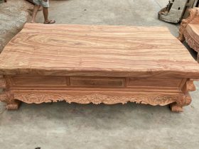 bàn trà gỗ hương đá nguyên khối