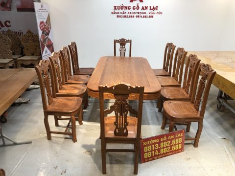 bàn ghế ăn gỗ gõ đỏ cao cấp