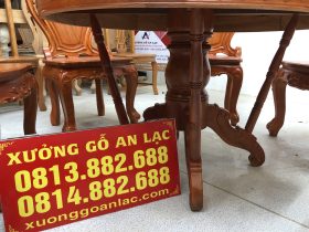 Bộ bàn ăn gõ đỏ 6 ghế louis có tay gỗ gõ đỏ (chị Hoàng Lan, Thanh Hóa) 17 bàn ăn gỗ gõ đỏ