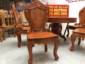 Bộ bàn ăn gõ đỏ 6 ghế louis có tay gỗ gõ đỏ (chị Hoàng Lan, Thanh Hóa) 18 ghế ăn tân cổ điển gỗ gõ đỏ đẹp