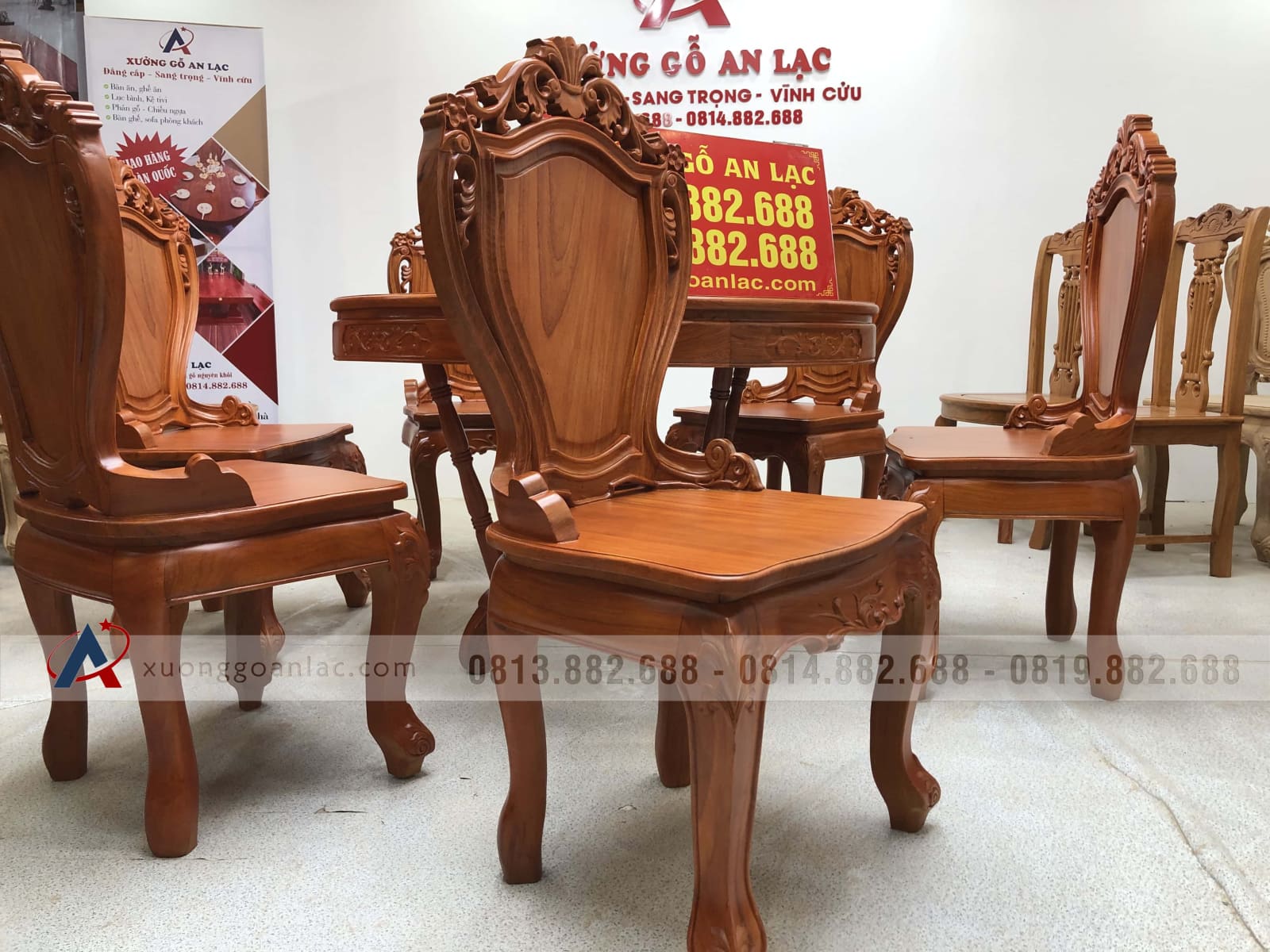 Bộ bàn ăn gõ đỏ 6 ghế louis có tay gỗ gõ đỏ (chị Hoàng Lan, Thanh Hóa) 10 ghế ăn louis gỗ gõ đỏ đẹp